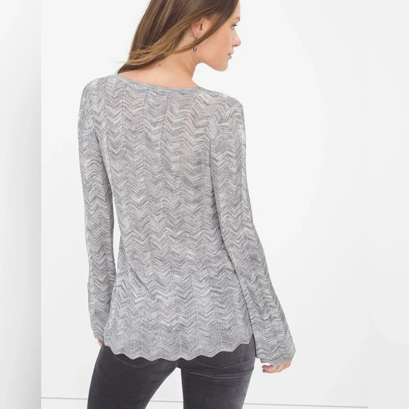 WHITE HOUSE BLACK MARKET NWOT Lace Up Sweater - Picture 2 of 12